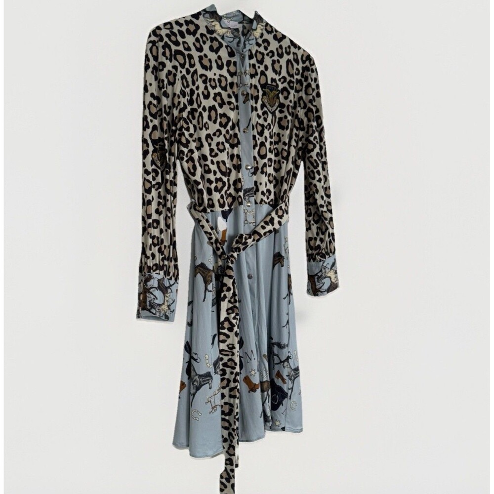 Mucho Gusto Dutch Handmade Maximalist Luxury Bold Dress M Leopard Mob Wife €439 - Picture 12 of 16